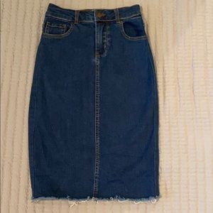 MIDI JEAN SKIRT